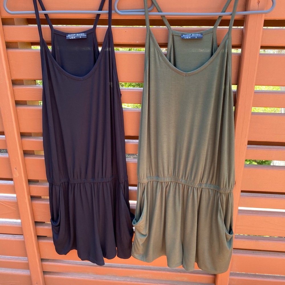 NWT!  Softest Ever Army Green Romper - Picture 3 of 3